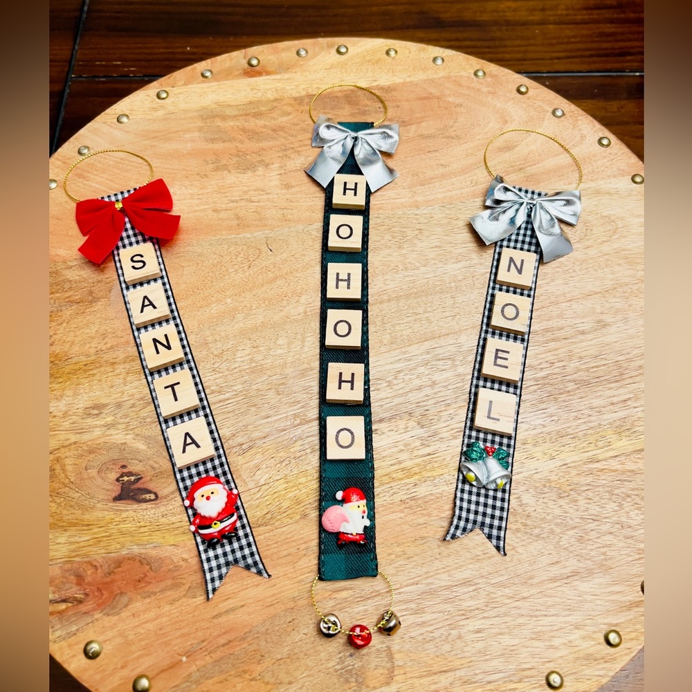 Handmade Scrabble Tile Christmas Ornament – Custom Holiday Word Décor - Picture 8 of 14